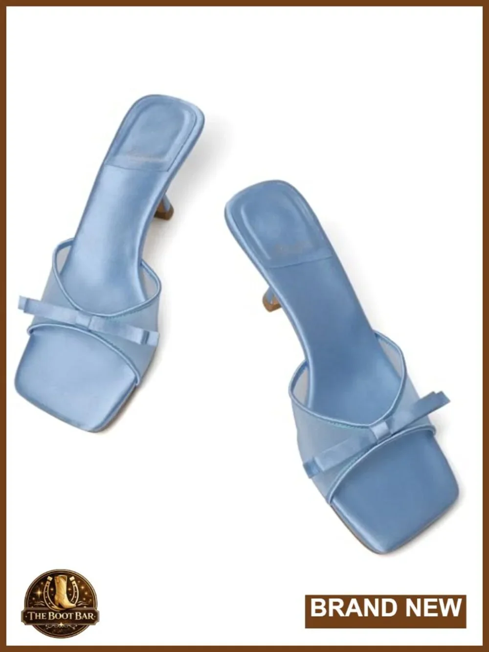 Kitten Heels for Women Round Toe Mules Slip on Stiletto Backless Sandals 3 Inch